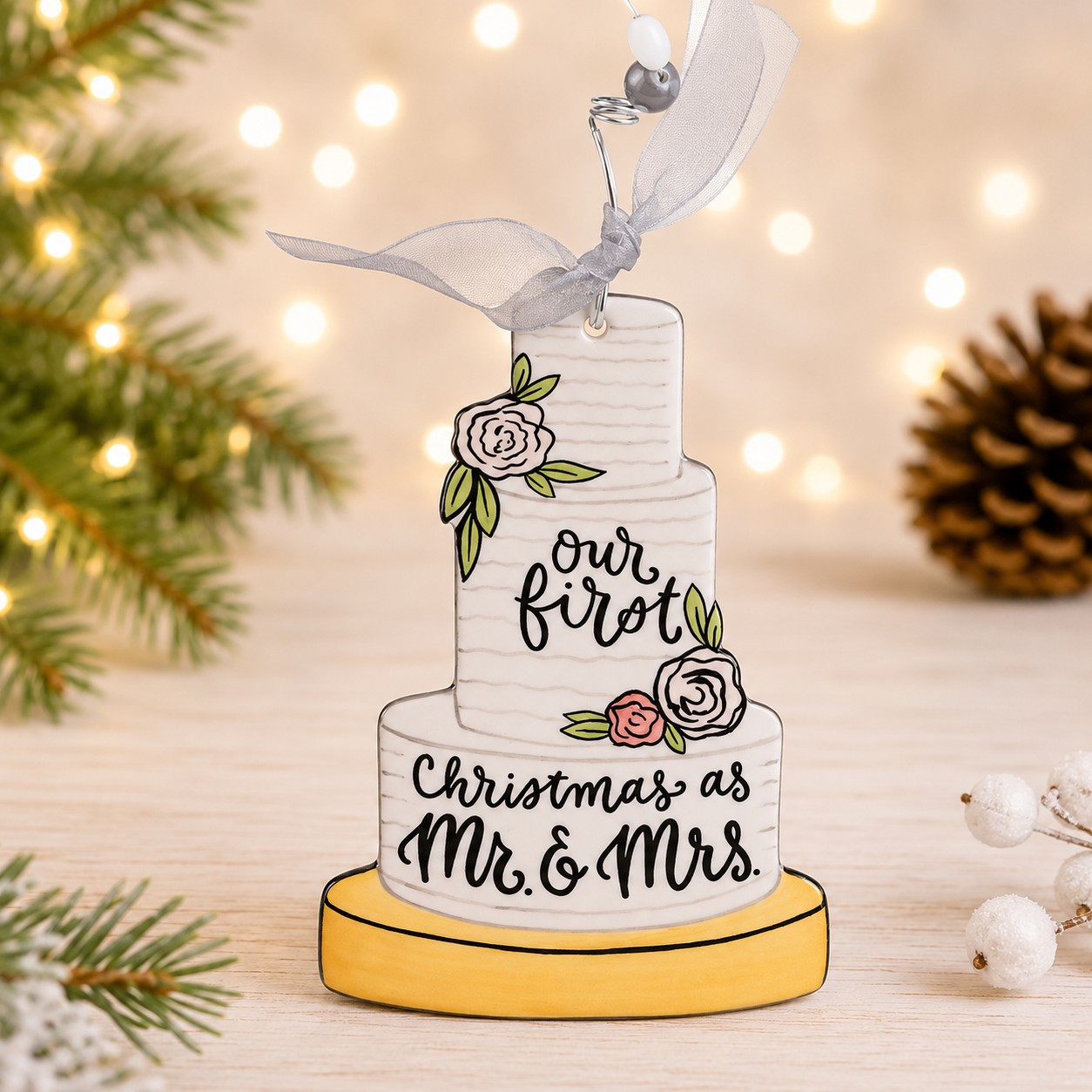Wedding Cake Flat Ornament